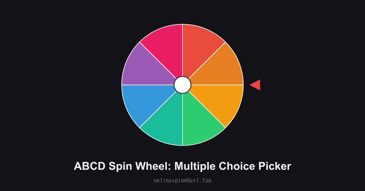 ABCD Spin Wheel: Multiple Choice Picker preview screenshot